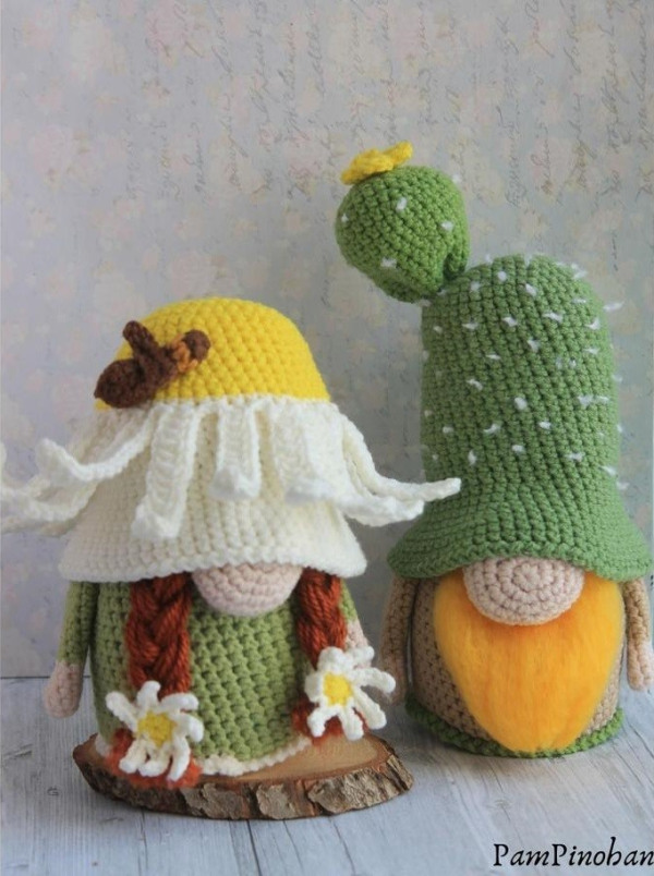 Gnomos amigurumi da sorte para presentear