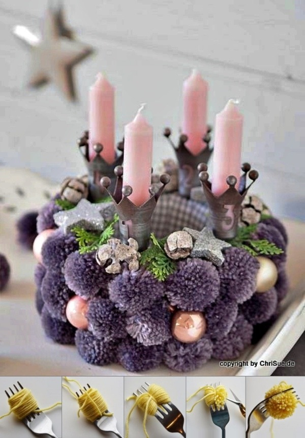 23 Ideias de como fazer enfeites de Natal com pompom