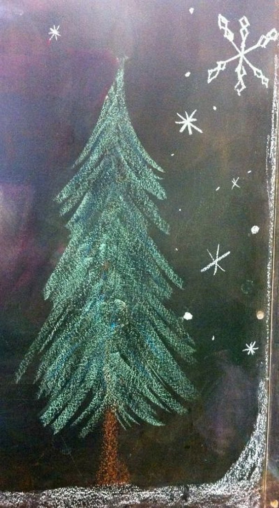 Desenhando o Natal: Árvore de Natal na lousa