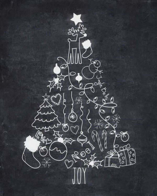 Desenhando o Natal: Árvore de Natal na lousa