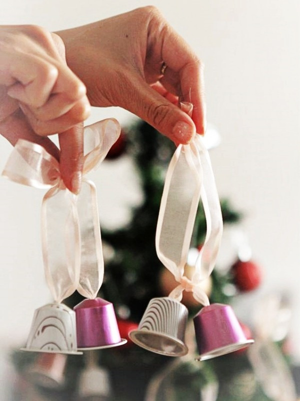 Ideias de enfeites de Natal com cápsulas de café