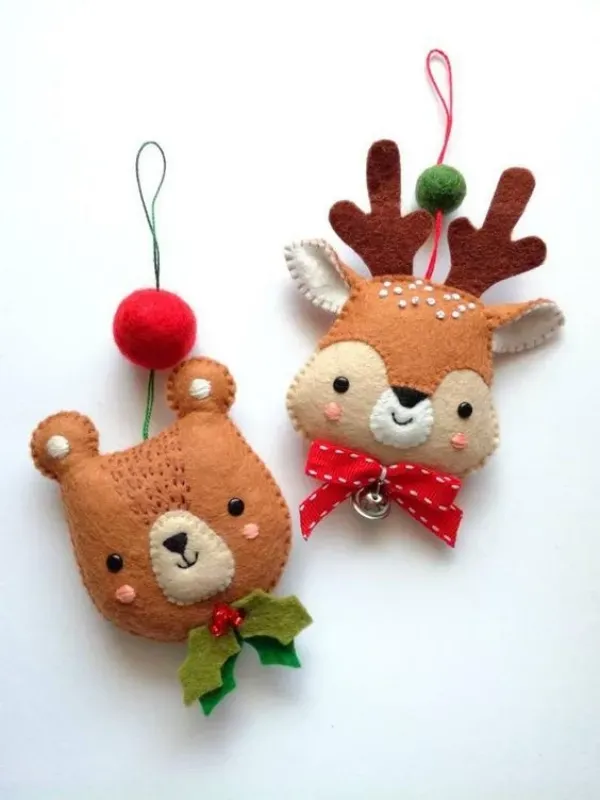 Preparando o Natal: 23 Ideias de enfeites de Natal com feltro