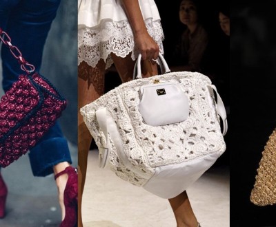 Bolsa de grife em crochê e tricô
