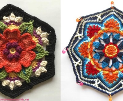 tapete com flores de crochê