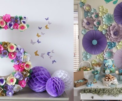 DIY- uma linda decoração com flores gigantes para festas de aniversário