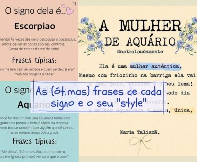 As (ótimas) frases de cada signo e seu "style"