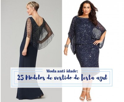 Moda anti-idade: 25 modelos de vestido de festa azul