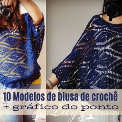 10 modelos de blusa de crochê com gráfico do ponto