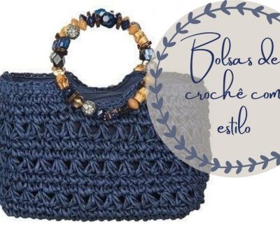 Bolsa de crochê com estilo + gráfico do ponto