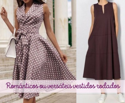 Românticos ou versáteis vestidos rodados