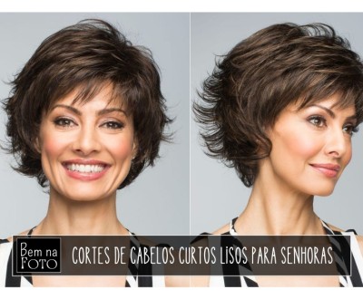 Bem na Foto: Cortes de cabelos curtos lisos para senhoras