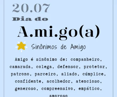 20 de Julho - Mensagens Dia do Amigo