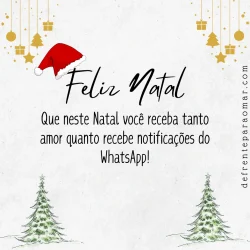 Que neste Natal você receba tanto amor quanto recebe notificações do WhatsApp! Feliz Natal!