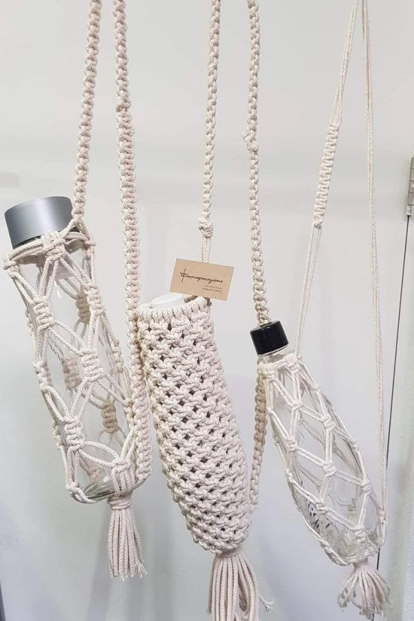 Tendências com o Macramê: DIY Porta-Celular e Porta-Garrafa de Macramê