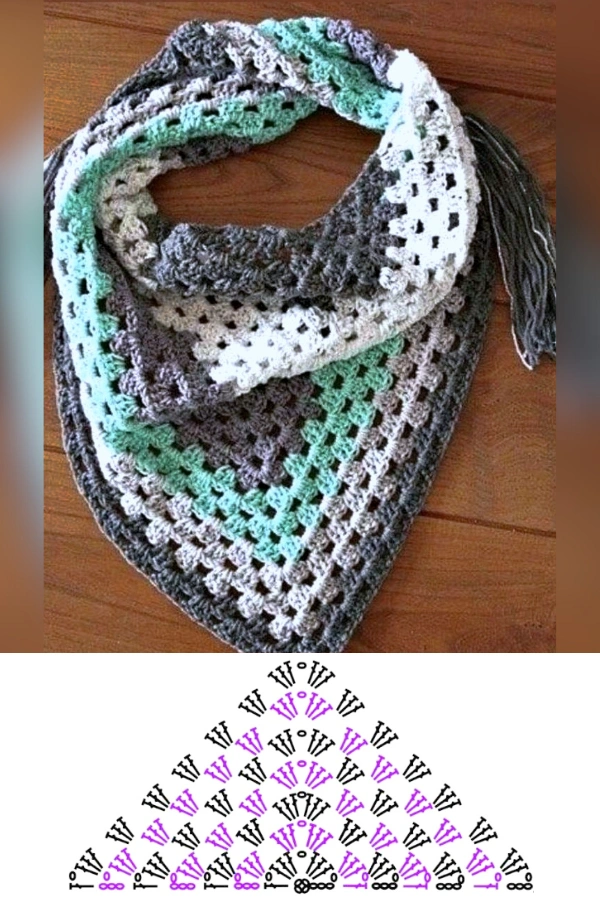 30 Ideias Criativas de Cachecol, Xales e Bandanas de Crochê com um Só Ponto"