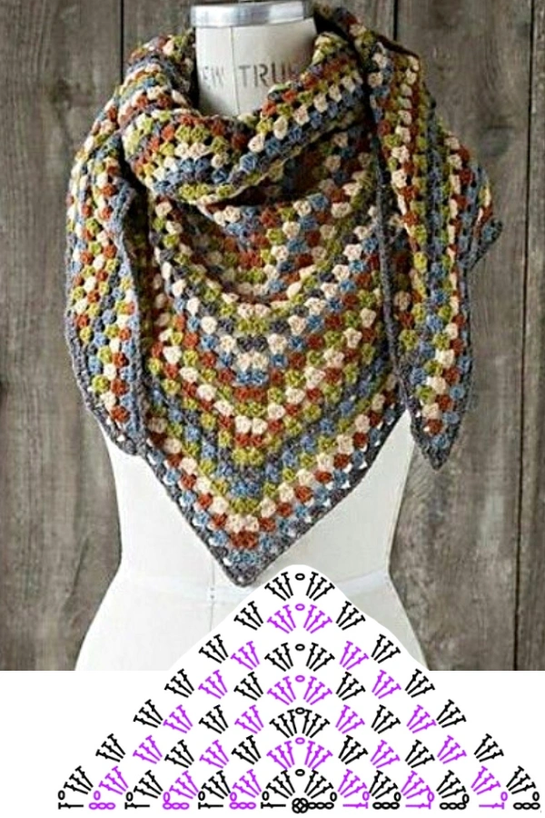 30 Ideias Criativas de Cachecol, Xales e Bandanas de Crochê com um Só Ponto"