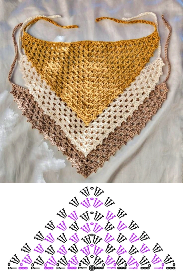30 Ideias Criativas de Cachecol, Xales e Bandanas de Crochê com um Só Ponto