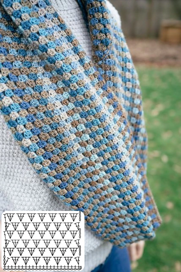 30 Ideias Criativas de Cachecol, Xales e Bandanas de Crochê com um Só Ponto