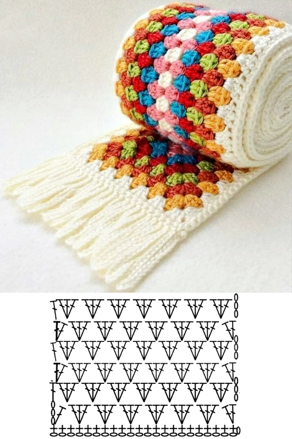 30 Ideias Criativas de Cachecol, Xales e Bandanas de Crochê com um Só Ponto