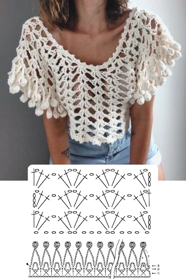 Blusas de Crochê Modernas: Gráficos e Inspirações 2025