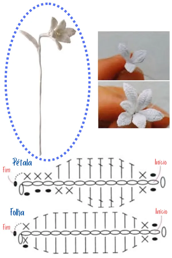 25 Receitas de Flores de Crochê com Gráficos para Imprimir - Parte 1