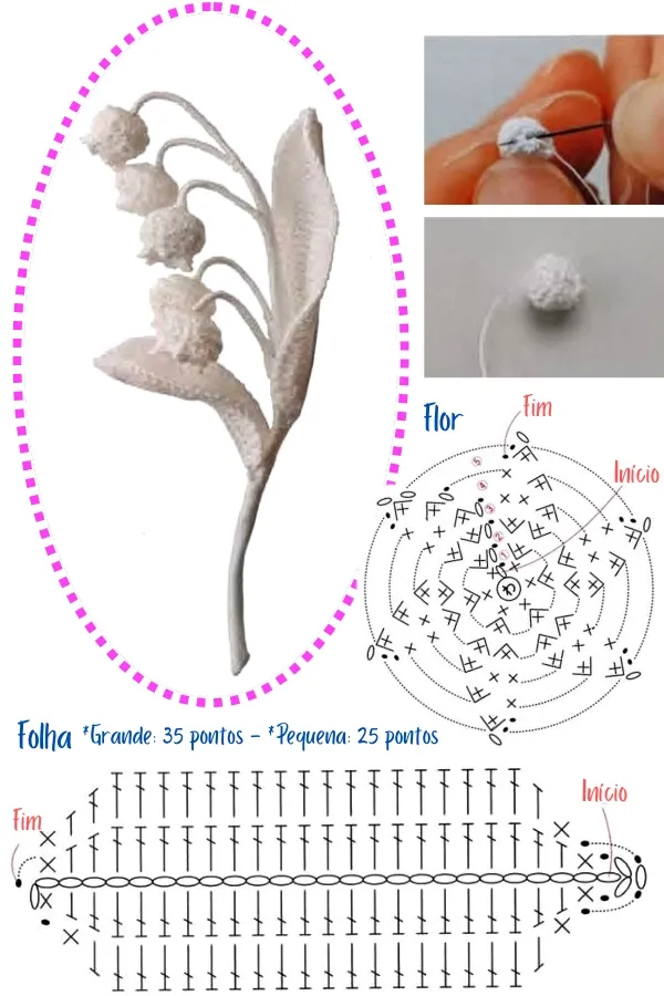 25 Receitas de Flores de Crochê com Gráficos para Imprimir - Parte 1