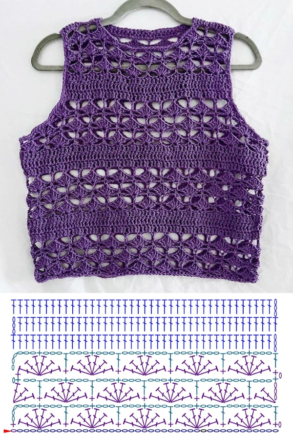 Gráficos de Pontos de Crochê para Fazer Blusas Lindas e Delicadas