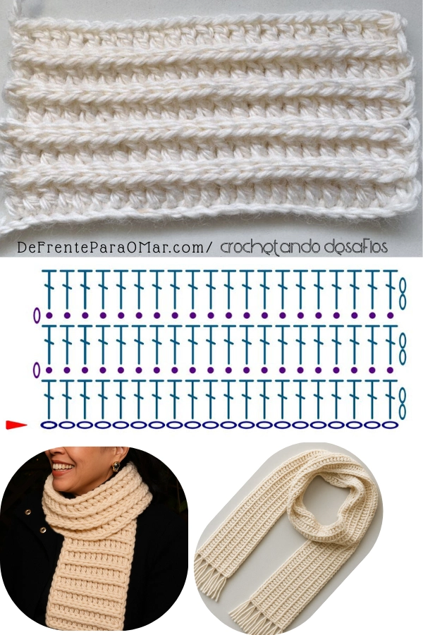 Pontos Fáceis de Crochê para Cachecol – Para Vender ou Presentear