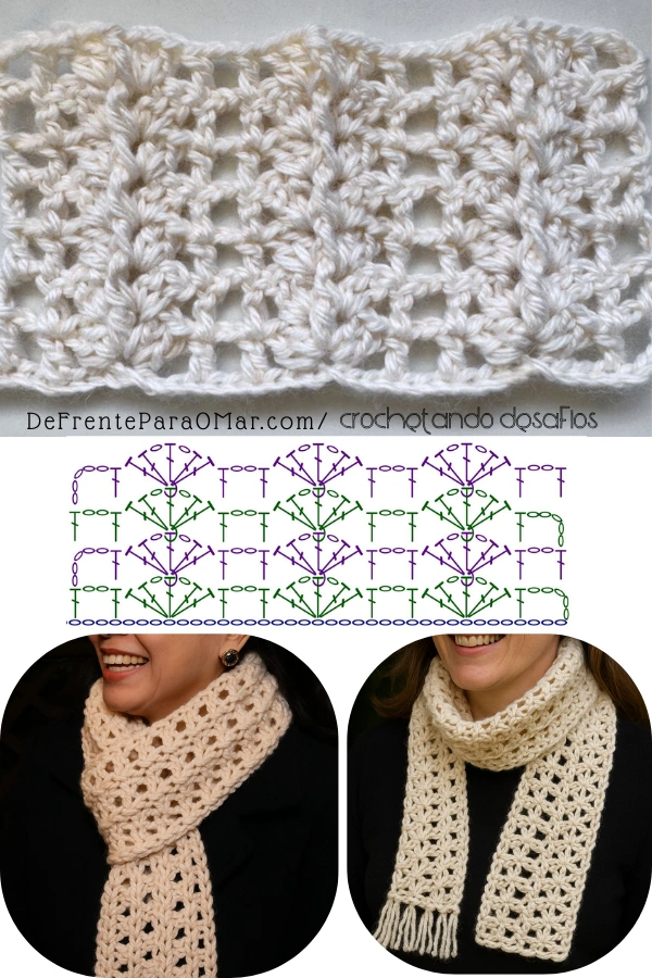 Pontos Fáceis de Crochê para Cachecol – Para Vender ou Presentear