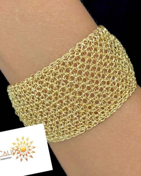 30 Bijuterias de Crochê e Tricô com Fio de Cobre: Delicadeza e Sofisticação - pulseira de crochê