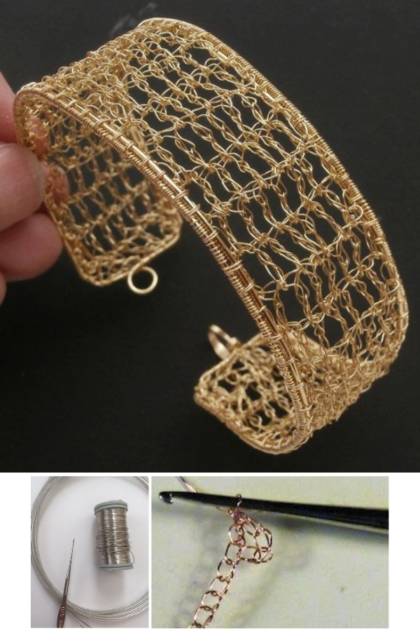 30 Bijuterias de Crochê e Tricô com Fio de Cobre: Delicadeza e Sofisticação - pulseira de crochê