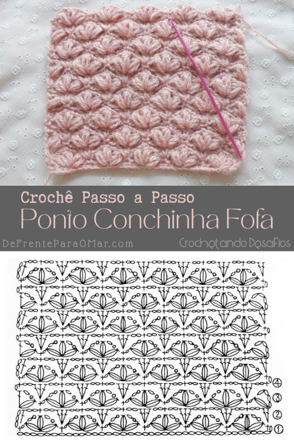 Ponto Conchinha Fofa de Crochê