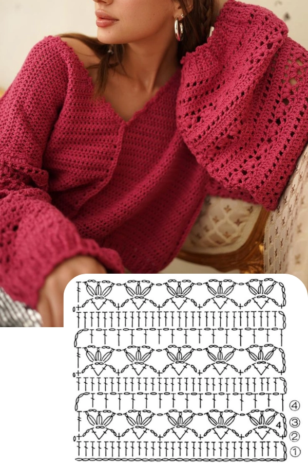 Blusas de Crochê para o Inverno com Pontos Encantadores