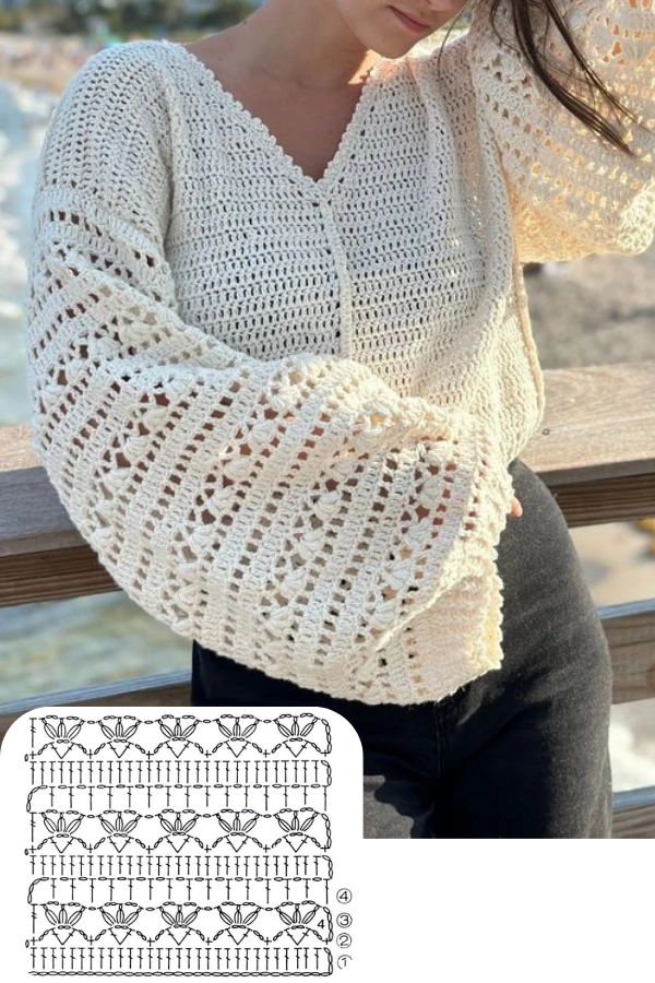 Blusas de Crochê para o Inverno com Pontos Encantadores