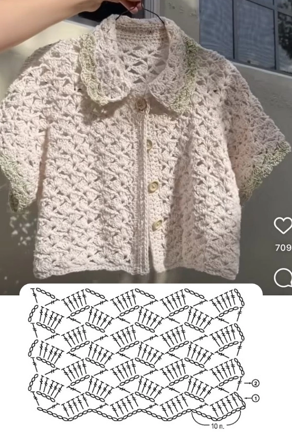 15 Pontos de Crochê para Blusas: Modelos Modernos com Gráficos