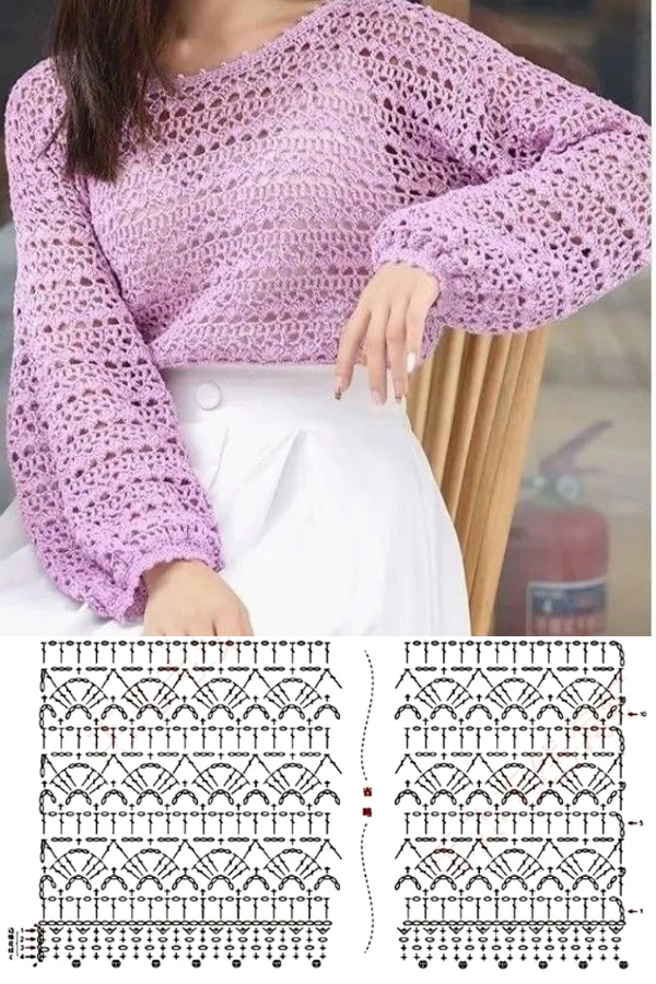 15 Pontos de Crochê para Blusas: Modelos Modernos com Gráficos