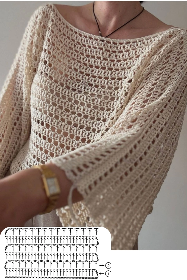 15 Pontos de Crochê para Blusas: Modelos Modernos com Gráficos