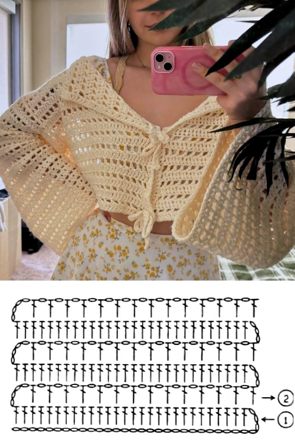 15 Pontos de Crochê para Blusas: Modelos Modernos com Gráficos