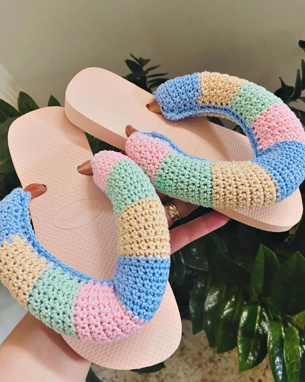 25 Ideias de Chinelos Havaianas com Crochê para Arrasar no Verão