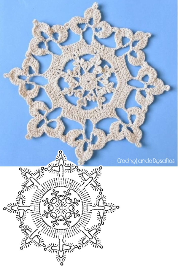 Toalhinha Flor com 3 Pétalas e Gráfico para Imprimir