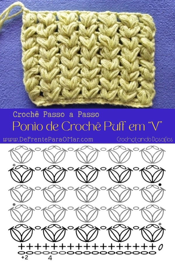 Crochê Fácil: Ponto Puff em V que Dá Volume e Charme