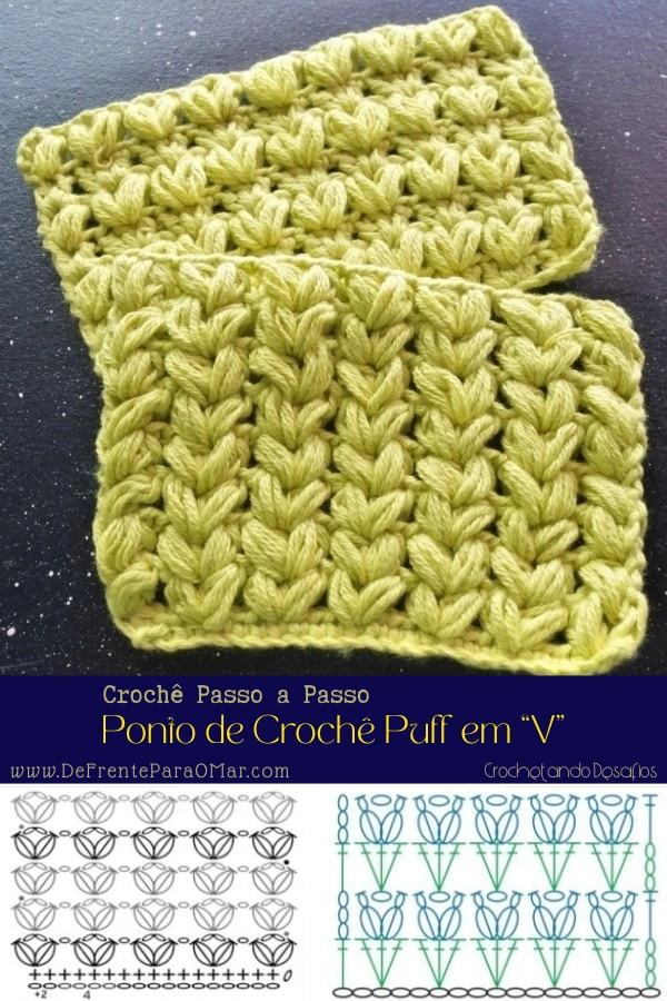 Crochê Fácil: Ponto Puff em V que Dá Volume e Charme