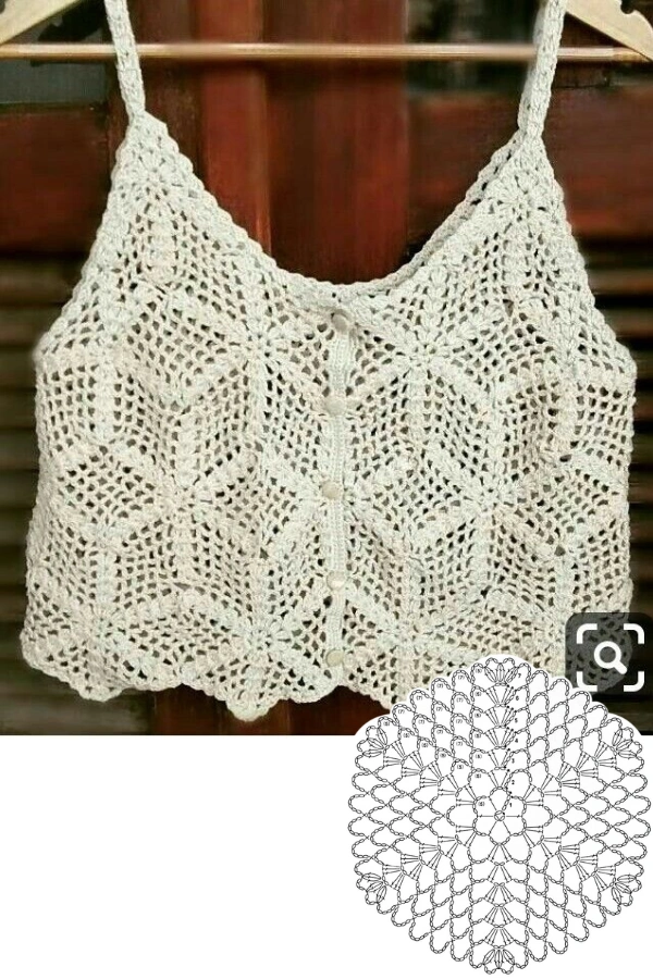 Blusas de Crochê com Quadrados e Outros Formatos Criativos