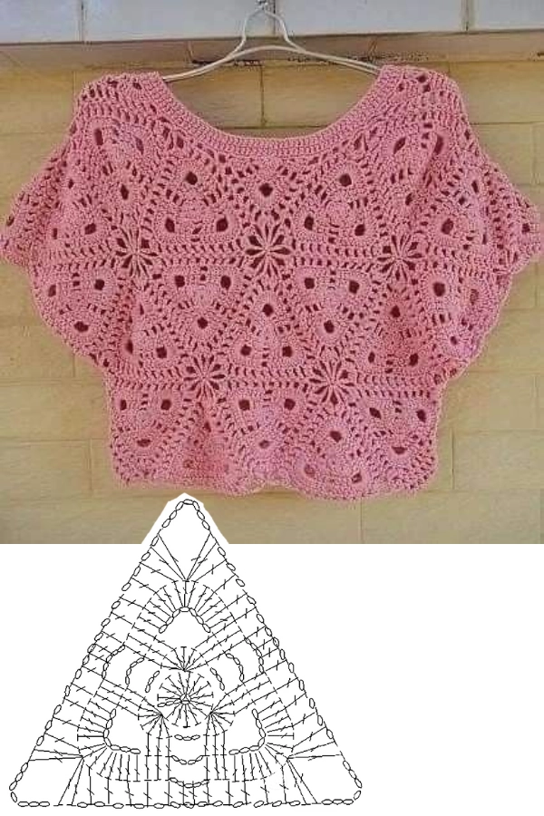 Blusas de Crochê com Quadrados e Outros Formatos Criativos