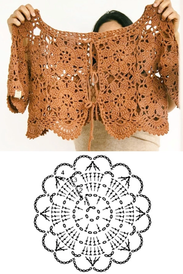 Blusas de Crochê com Quadrados e Outros Formatos Criativos