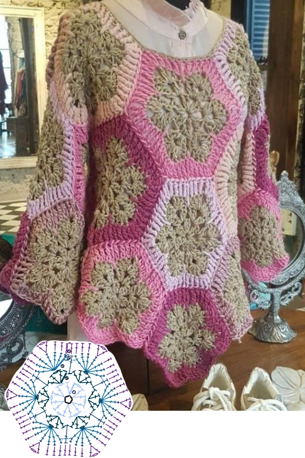 Blusas de Crochê com Quadrados e Outros Formatos Criativos