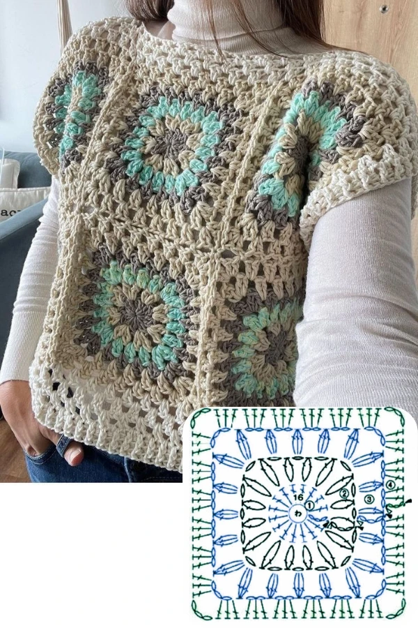 Blusas de Crochê com Granny Square: 15 Inspirações Lindas e Super na Moda