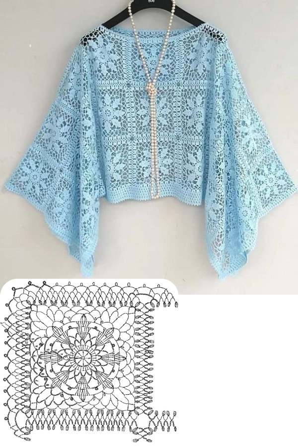 Blusas de Crochê com Granny Square: 15 Inspirações Lindas e Super na Moda