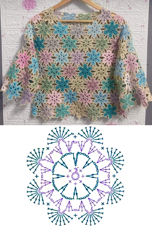 Blusas de Crochê com Granny Square: 15 Inspirações Lindas e Super na Moda