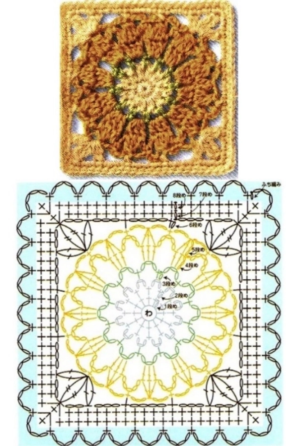 16 Modelos de Quadradinhos de Crochê (Squares de Crochê) com Gráficos para Copiar